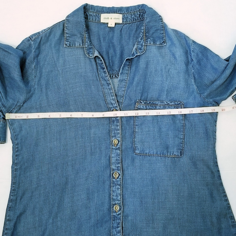 Anthro Cloth & Stone Chambray Button Down Shirt - Picture 8 of 8